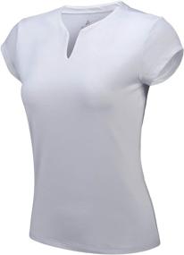 img 4 attached to 👚 ANIVIVO Women's Short Sleeve Tennis Shirts - Solid V-Neck Golf T-Shirts for Running