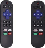 📺 upgraded tcl roku tv remote with 4 channel shortcut buttons - compatible with all tcl roku smart led tvs - hassle-free installation logo