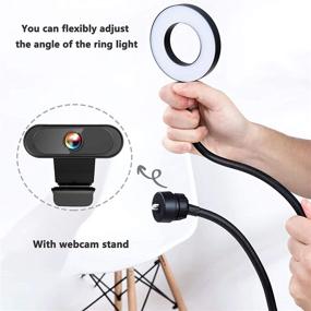 img 2 attached to 📸 Anguipie Ring Light with Stand and Phone Holder, 3 Color Light Modes and 8 Dimming Levels - Ideal for Live Streaming, YouTube, Tiktok, Photography, Makeup - Black