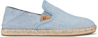 👡 olukai kaula pa'a kapa women's espadrilles: comfortable linen slip-on shoes with lightweight drop-in heel design, braided water-resistant jute & wet grip soles logo