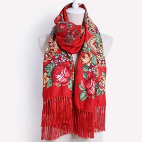 img 2 attached to Traditional Ukrainian Tassel Scarf Scarves Women's Accessories for Scarves & Wraps