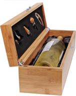 🎁 bamboo wood wine gift box set with tools by case elegance логотип