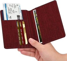 img 3 attached to Обложка для паспорта Fintie Дорожный кошелек RFID-блокировка PU кожаный чехол для карты