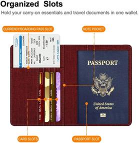 img 1 attached to Обложка для паспорта Fintie Дорожный кошелек RFID-блокировка PU кожаный чехол для карты