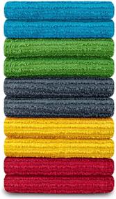 img 1 attached to 🧽 DecorRack 10-Pack of Ultra Absorbent 100% Cotton Bar Mop Towels, 16 x 19 Inch, Heavy Duty Kitchen Cleaning Cloth Set in Assorted Colors