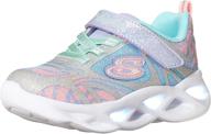 👟 adorable turquoise skechers lighted sneakers for girls: perfect athletic shoes logo