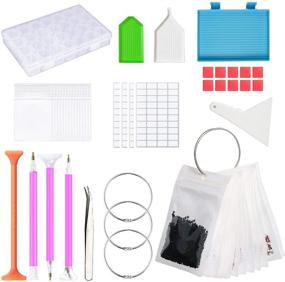 img 4 attached to 🎨 Complete YEAJON Diamond Painting Tools and Accessories Kit with Diamond Storage Box, Large Bead Storage Bags (50pcs), Loose Leaf Binder Rings, and Diamond Tray for DIY Art Craft