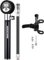 🚲 mini bike hand pump: portable aluminum foot activated tire air pump - fits presta & schrader valve, 120 psi high pressure gauge inflator for road mountain bmx bikes & balls logo