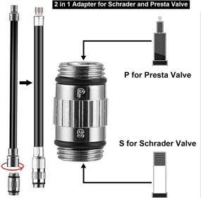 img 3 attached to 🚲 Mini Bike Hand Pump: Portable Aluminum Foot Activated Tire Air Pump - Fits Presta & Schrader Valve, 120 PSI High Pressure Gauge Inflator for Road Mountain BMX Bikes & Balls