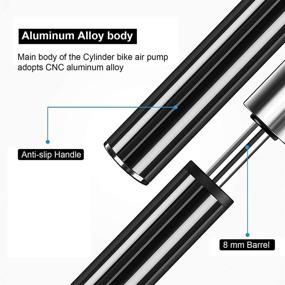 img 1 attached to 🚲 Mini Bike Hand Pump: Portable Aluminum Foot Activated Tire Air Pump - Fits Presta & Schrader Valve, 120 PSI High Pressure Gauge Inflator for Road Mountain BMX Bikes & Balls