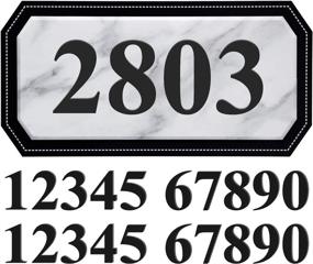 img 4 attached to 🏡 Мраморные адресные таблички для дома: персонализированные знаки для дома, офиса, отеля и садового декора.