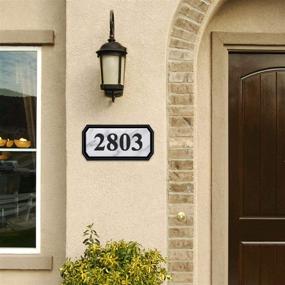 img 3 attached to 🏡 Мраморные адресные таблички для дома: персонализированные знаки для дома, офиса, отеля и садового декора.