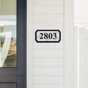 img 2 attached to 🏡 Мраморные адресные таблички для дома: персонализированные знаки для дома, офиса, отеля и садового декора.