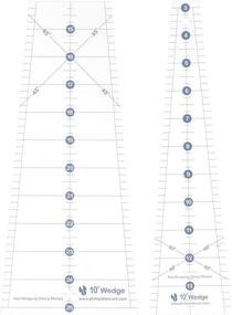img 1 attached to Улучшите свою точность в квилтинге с рулеткой Phillips Fiber Art 2TDW Two Piece Ten Degree Wedge Ruler, среднего размера.