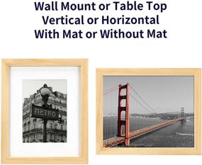 img 2 attached to One Wall Tempered Glass 8x10 Picture Frame: Natural Wood Color with Mats for 5x7 Photo - Wall Mount and Tabletop Frame with Mounting Hardware Included