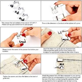 img 1 attached to Универсальный нож для обметывания широкого подвернутого края для швейных машин Singer, Baby Lock, Brother, Janome и др. Низкое шейное платье -Набор обметчика в 3 размерах (1/2, 3/4, 1 дюйм)