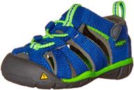 keen детские босоножки seacamp ii cnx-y, унисекс, в цвете true blue/jasmine green, размер 3 - идеально подходят для приключений! логотип