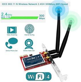 img 2 attached to 🔌 FebSmart PCIe Wireless Network Adapter - 300Mbps Wireless N 2.4GHz, compatible with Windows 10 8.1 8 7 XP Server (32/64bit) and Linux PCs, PCIe WiFi Card and Adapter (FS-N300)