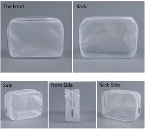 img 2 attached to 🛍️ Compact and Versatile: 5 Pack Clear PVC Zippered Toiletry Carry Pouches for TSA Approved, Portable Cosmetic Makeup and Travel Bag in Small Size, White