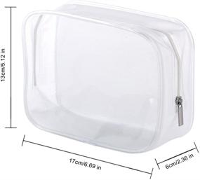 img 3 attached to 🛍️ Compact and Versatile: 5 Pack Clear PVC Zippered Toiletry Carry Pouches for TSA Approved, Portable Cosmetic Makeup and Travel Bag in Small Size, White