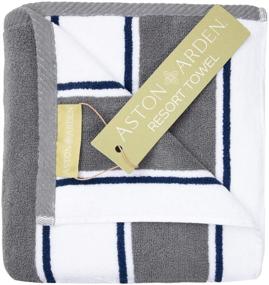 img 4 attached to 🏖️ Arkwright Oversized Extra Thick Beach Towel (35x70 in., 600 GSM), 1 Luxury Pool Towel, Extra Large Bath Towel - Gray/Navy