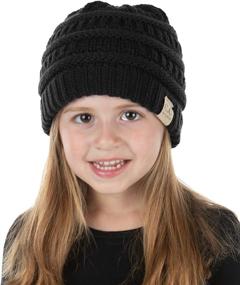 img 4 attached to Kids Knit Skull Cap Hat by Funky 🧢 Junque Exclusives - Warm Winter Beanie for Children and Toddlers