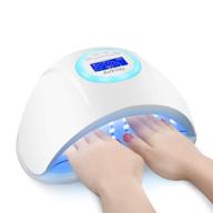 professional 144w gel uv led nail lamp by aokitec - salon nail dryer curing lamp with 4 timer auto sensor for fingernail and toenail nail art polishes - top-notch nail art supply logo