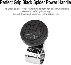 img 2 attached to Улучшенная черная рукоятка-спиннер Genova Black Spider с шариковым подшипником из металла, противоскользящим захватом и легкой установкой