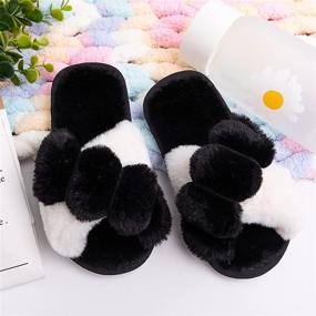 img 2 attached to 👣 Fluffy Girls/Boys Slippers | Indoor and Outdoor Shoes for Slippers