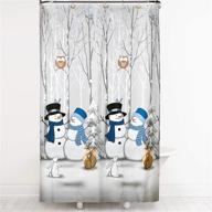 🚿 blue winter friends shower curtain by skl home from saturday knight ltd. logo