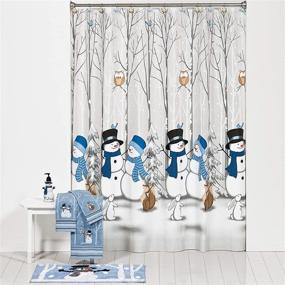 img 1 attached to 🚿 Blue Winter Friends Shower Curtain by SKL HOME from Saturday Knight Ltd.