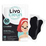 🌚 (60 strips) livaclean activated charcoal blackhead strips for face, nose, and pore cleansing - blackhead removal logo