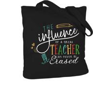 stylish and funny teacher christmas gift: elegantpark canvas 🎁 teacher bag black for teacher appreciation & gifts with interior pocket логотип