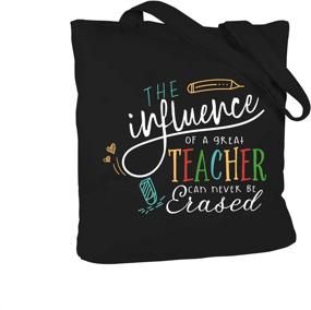 img 4 attached to Stylish and Funny Teacher Christmas Gift: ElegantPark Canvas 🎁 Teacher Bag Black for Teacher Appreciation & Gifts with Interior Pocket