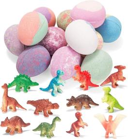 img 3 attached to 12-пачечка детских бомб для ванны с игрушками динозавров - сюрприз внутри, набор натуральных эфирных масел для SPA ванны - безопасный подарок на день рождения для мальчиков и девочек.