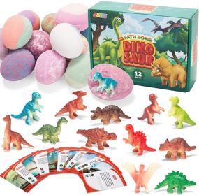 img 4 attached to 12-пачечка детских бомб для ванны с игрушками динозавров - сюрприз внутри, набор натуральных эфирных масел для SPA ванны - безопасный подарок на день рождения для мальчиков и девочек.