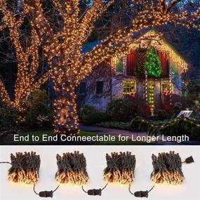 img 1 attached to PhilzOps Connectable Christmas Lights, 300ct 69.6ft UL Certified Incandescent Christmas Tree Lights, Indoor/Outdoor Xmas String Lights, Warm White - Brown Wire