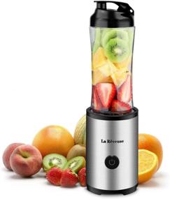 img 4 attached to 🍹 Convenient Portable Smoothies Shakes Blender: Cordless & Rechargeable Juicer Cup with 10 oz Travel Sports Bottles - BPA-Free (Silver & Black)