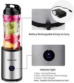 img 1 attached to 🍹 Convenient Portable Smoothies Shakes Blender: Cordless & Rechargeable Juicer Cup with 10 oz Travel Sports Bottles - BPA-Free (Silver & Black)