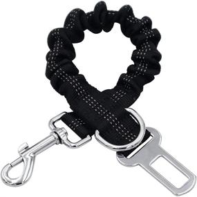 img 1 attached to Stay Alert: Secure Pets in Car with Durable Black Dog Seat Belt Harness