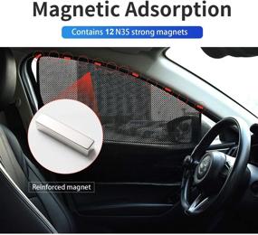 img 2 attached to 4PS Car Windshield Shade: Heat Insulated Magnetic Window Sunshade with Breathable Mesh for UV Protection and Baby Safety