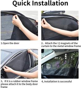 img 1 attached to 4PS Car Windshield Shade: Heat Insulated Magnetic Window Sunshade with Breathable Mesh for UV Protection and Baby Safety