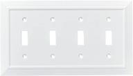 🏛️ enhance your décor with the franklin brass w35251-pw-c classic architecture quad switch wall plate in white логотип