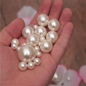 img 1 attached to Z-synka Assorted Plastic Bead Pearls - DIY Jewelry Necklaces, Table Scatter, Wedding and Birthday Party Decoration, Home School and Event Supplies - 8oz Pack with 100 Pieces - Ivory, 10mm/14mm/20mm