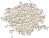 z-synka assorted plastic bead pearls - diy jewelry necklaces, table scatter, wedding and birthday party decoration, home school and event supplies - 8oz pack with 100 pieces - ivory, 10mm/14mm/20mm logo