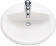 💧 american standard aqualyn oval drop-in bathroom sink: single faucet hole, white 1.25 inch logo