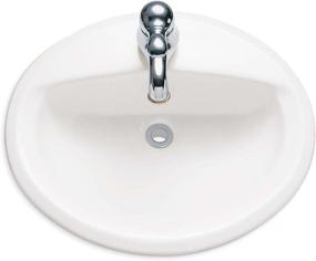 img 2 attached to 💧 American Standard Aqualyn Oval Drop-In Bathroom Sink: Single Faucet Hole, White 1.25 Inch