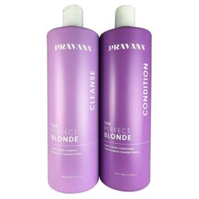 img 2 attached to 🔮 Pravana Perfect Blonde Purple Toning Shampoo & Conditioner - 33oz | Ultimate Hair Care Set for Stunning Blondes