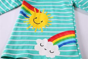 img 1 attached to 🌈 Rainbow Striped Playwear Dresses for Girls - Applique D Clothing and Dresses