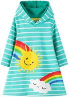 🌈 rainbow striped playwear dresses for girls - applique d clothing and dresses logo